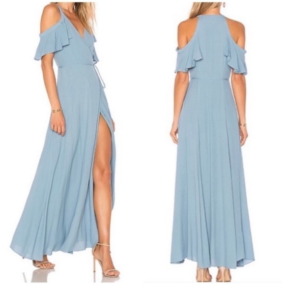 PRIVACY PLEASE Acme Blue Wrap Maxi Dress size S - Picture 11 of 11